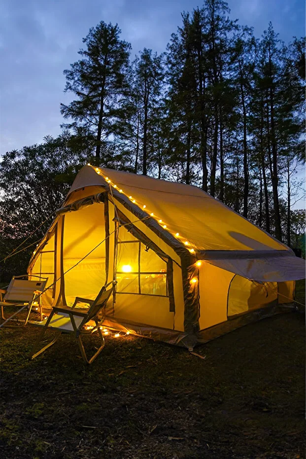 ROBO 6 Kişilik 4 Mevsim Şişme Kamp Çadırı (Oxford 210T UPF>40 Kumaş, -40 °C'ye Kadar Kullanım)